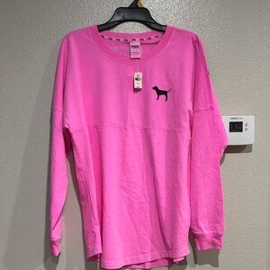 Victoria's Secret Pink Long Sleeve with Black Dog Logo